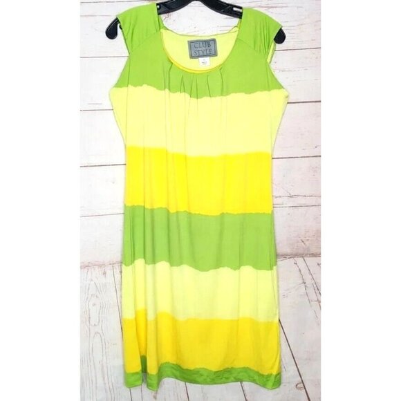 Unique Lime Green and Yellow Club Style Nightgown/Sundress - Sleeveless, Size 8 - Picture 5 of 12